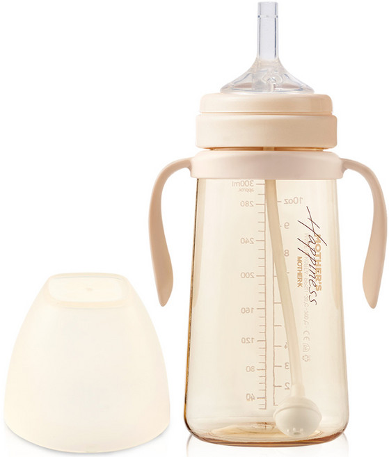 마더케이 베이직 PPSU 추 빨대컵, 300ml, 1개, 크림