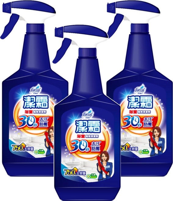 Farcent 花仙子 潔霜S浴室強效清潔劑 噴槍型, 3瓶, 750g
