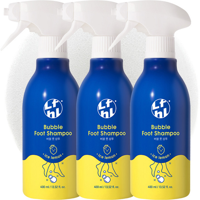 라이프홀릭 버블 풋 샴푸 아이스 레몬, 1개입, 3개, 400ml