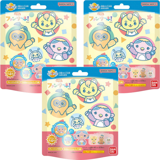 BANDAI 芬達 轉蛋沐浴球 內含小物件 適合3歲以上兒童, 100g, 3個