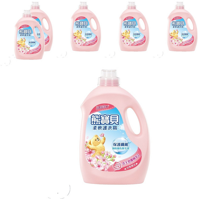 Snuggle 熊寶貝 香氛柔軟護衣精 72小時持久香 淡雅櫻花香, 3L, 6桶
