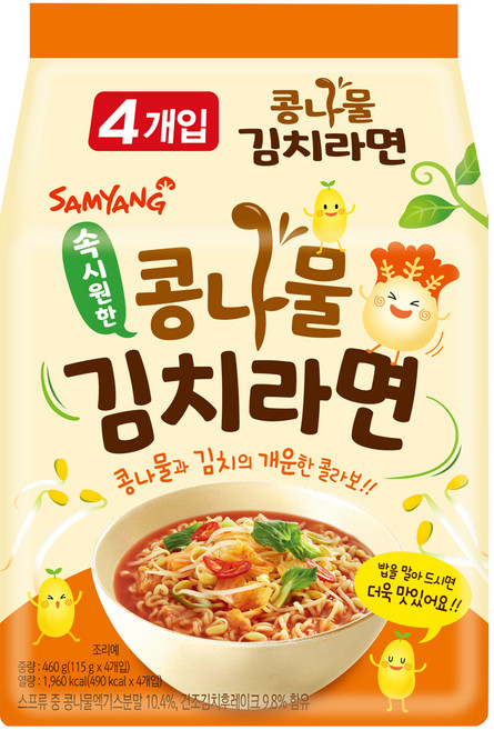 삼양 콩나물김치라면 115g, 4개