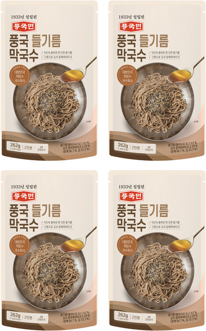 풍국면 풍국 들기름 막국수, 262g, 4개