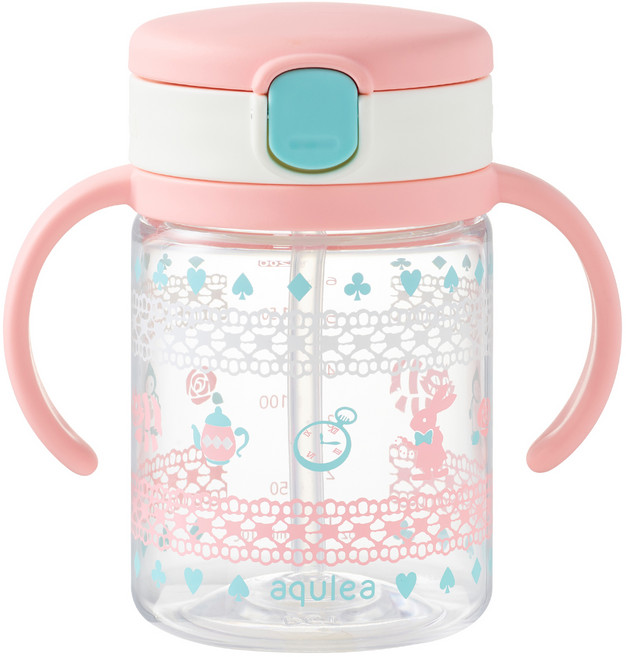 릿첼 AQ 십자형 타입 빨대컵, 200ml, 1개, 핑크