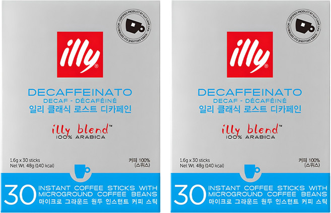 일리 클래식 로스트 디카페인 레귤러 커피, 1.6g, 30개입, 2개
