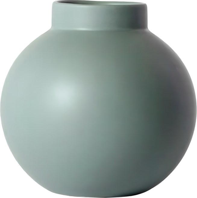 莫蘭迪啞光 大肚款 陶瓷花瓶, 藍色