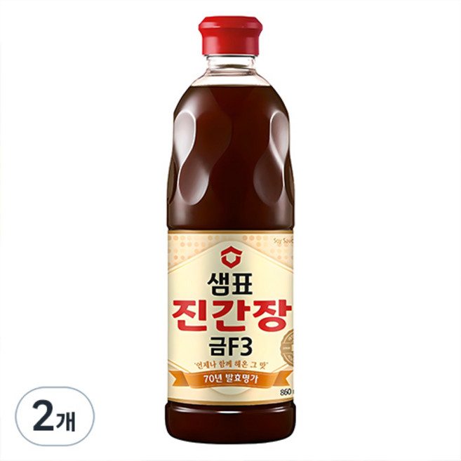샘표 진간장 금F3, 860ml, 2개