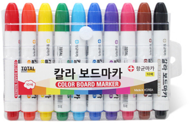 토탈하얀칠판 칼라 유성 향균보드마카, 빨강,주황,분홍,노랑,초록,하늘,파랑,보라,갈색,검정, 1개