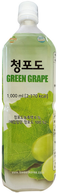 스위트코리아 청포도 액상 음료, 1L, 1개
