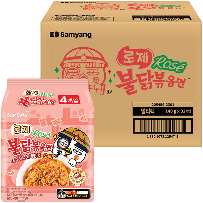 불닭볶음면 로제 140g, 32개