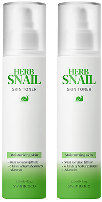 스와니코코 허브 스네일 스킨토너, 2개, 120ml
