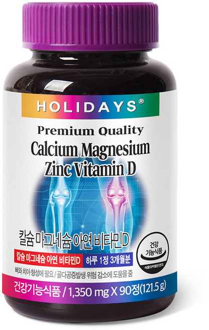 홀리데이즈 칼슘 마그네슘 아연 비타민D, 90정, 1개