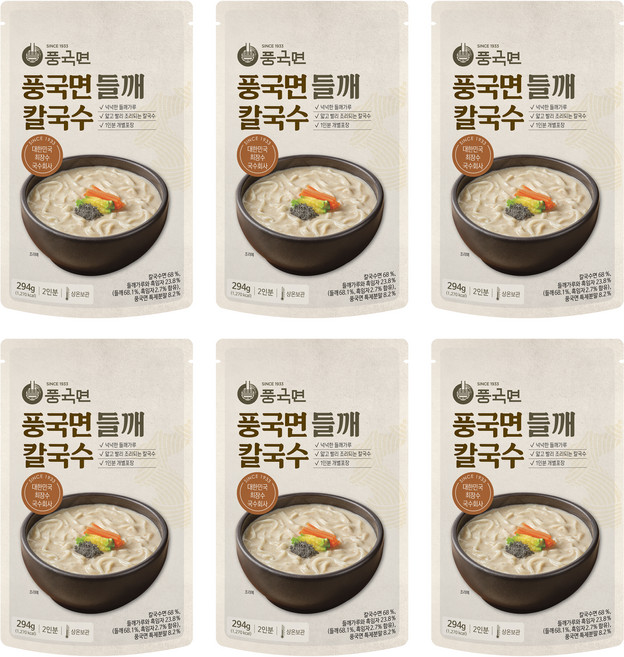 풍국면 풍국면 들깨 칼국수, 294g, 6개