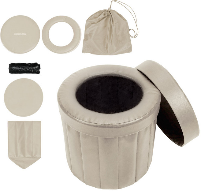 아이두젠 접이식 토일렛박스 휴대용 간이 변기 화장실, 베이지, 1개