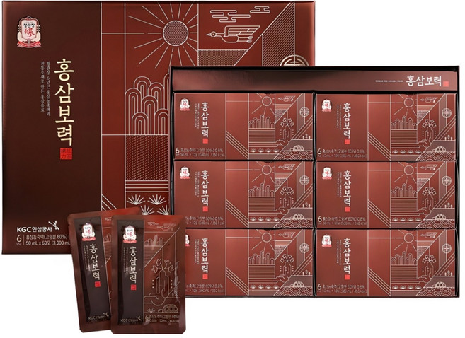 정관장 홍삼보력 50ml x 60포 + 쇼핑백, 3L, 1세트