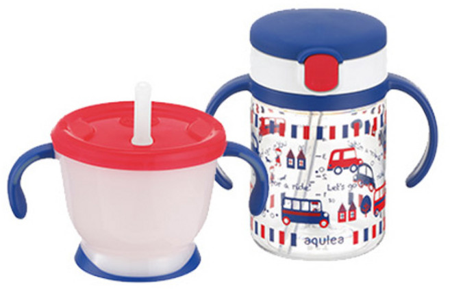 릿첼 AQ 첫걸음 머그 150ml + 빨대컵 200ml 세트, 1세트, 네이비블루
