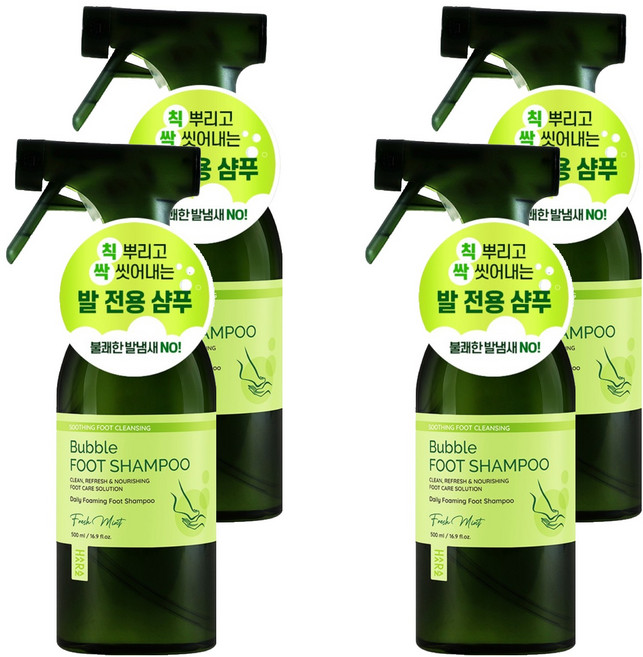 HAARAZ 泡泡足部清潔露 清新薄荷香, 1入, 4個, 500ml