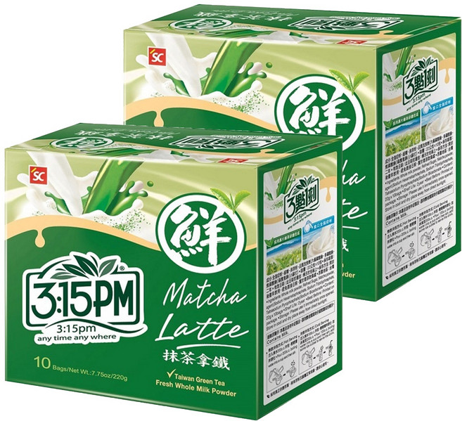 3點1刻 抹茶拿鐵, 22g, 10包, 2盒