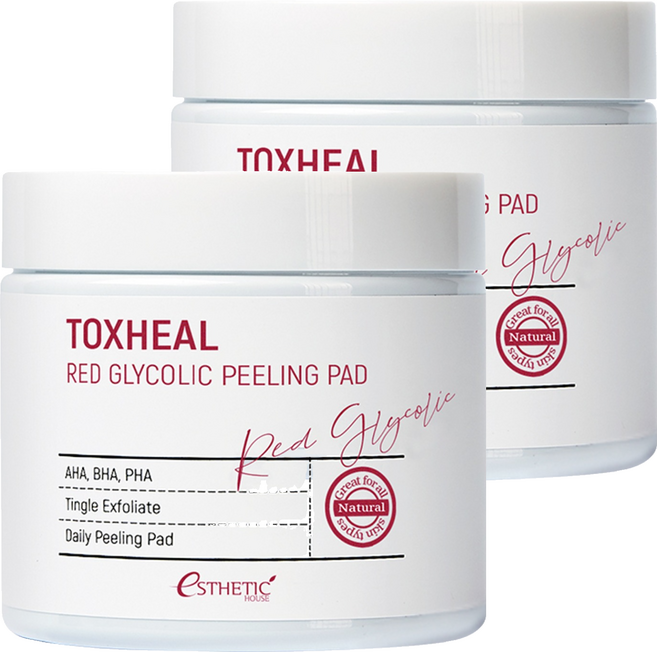 Toxheal Aesthetic House 紅色甘醇酸去角質棉片, 2個, 100入