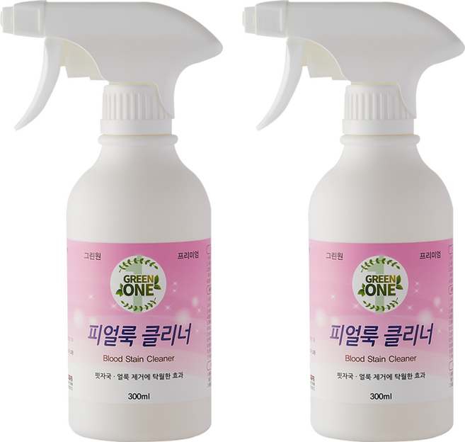GREENONE 피 얼룩 클리너 얼룩제거제, 2개, 300ml