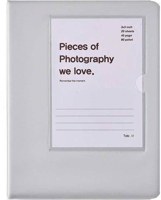 토비메모리 포켓식 앨범 화이트 속지 3x5, Gray, 40매