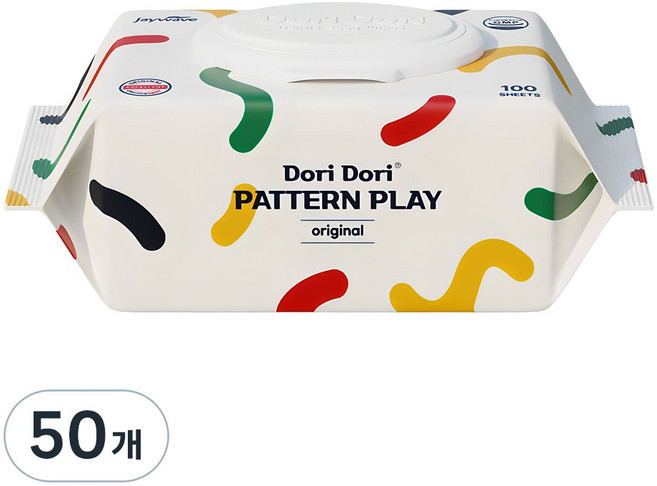 도리도리 패턴플레이 오리지널 아기물티슈 캡형, 50개, 100매, 55g
