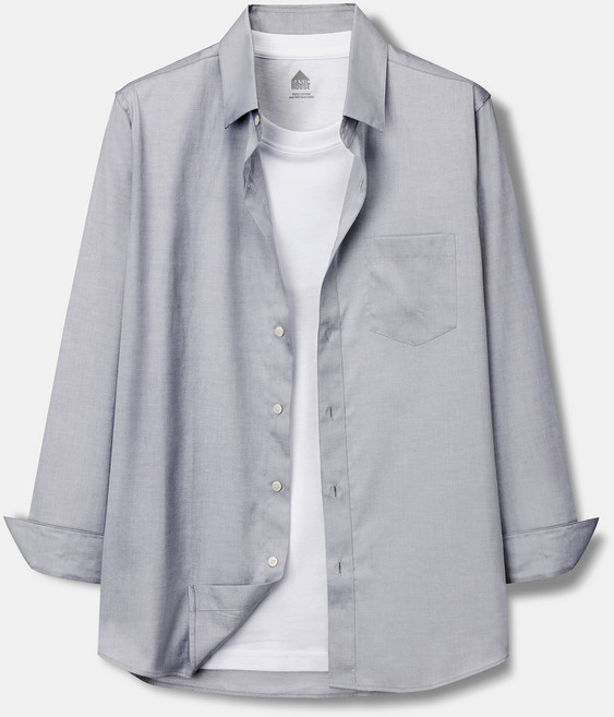 베이직하우스 남성용 프리미엄 옥스포드 레귤핏 긴팔 셔츠 LYWS0102