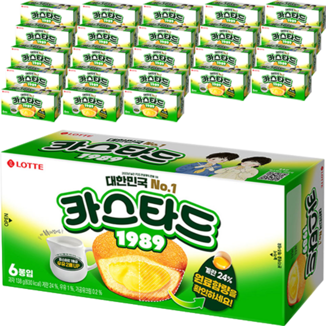 롯데제과 카스타드 리얼 크림, 138g, 24개