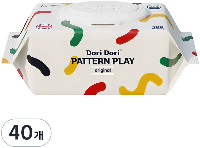 도리도리 패턴플레이 오리지널 아기물티슈 캡형, 40개, 100매, 55g
