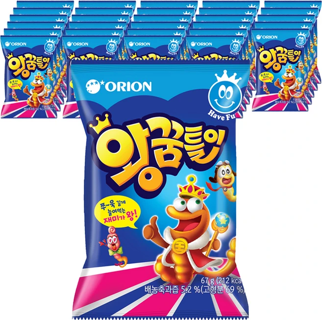 오리온 왕꿈틀이 젤리, 67g, 70개 - 쿠팡