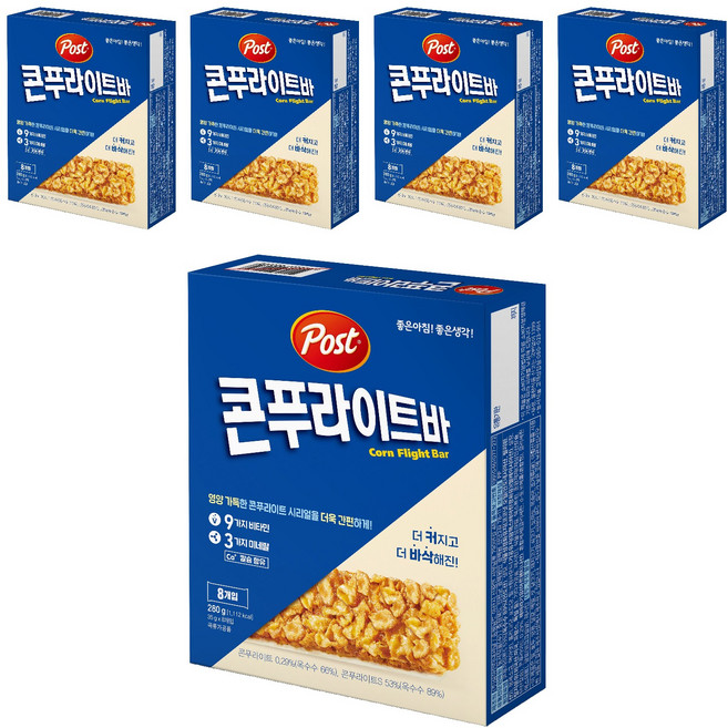 포스트 콘푸라이트바 8p, 280g, 5개