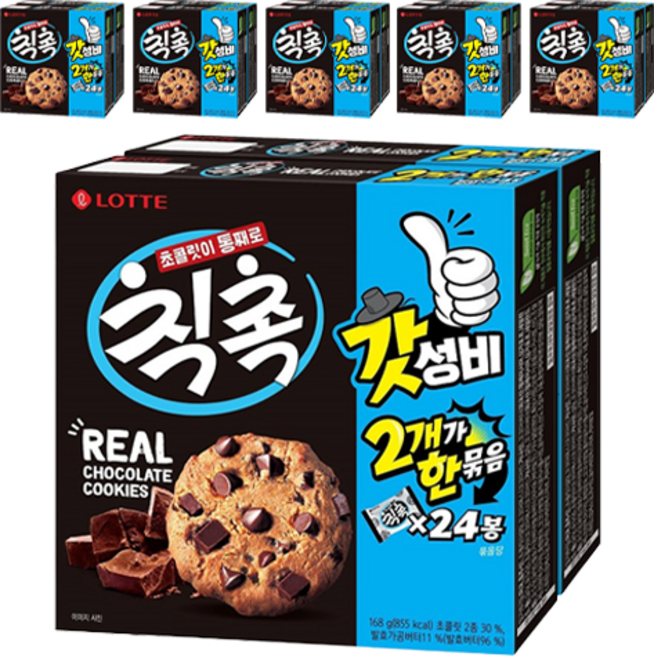 롯데웰푸드 칙촉 오리지널 과자쿠키 세트, 168g, 12개