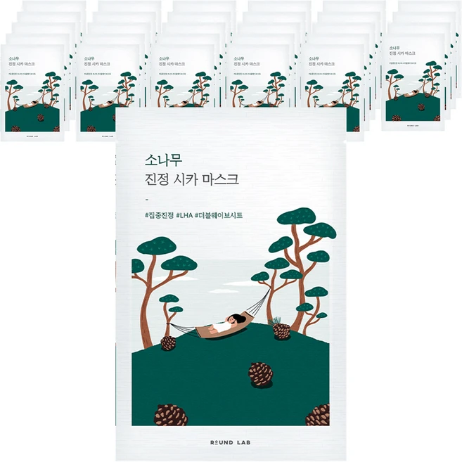 라운드랩 소나무 진정 시카 마스크, 1개입, 30개 - 쿠팡
