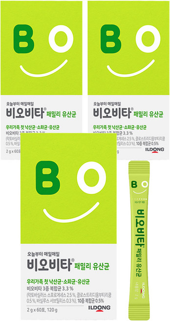 일동제약 비오비타 패밀리 낙산균 유산균 분말 스틱, 120g, 3개