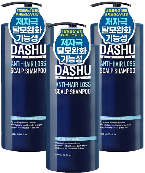 다슈 데일리 한방 두피 골드 샴푸 EX 시트러스우디향, 500ml, 3개 - 쿠팡