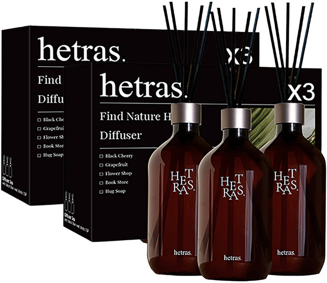 헤트라스 프리미엄 대용량 디퓨저, 베이비코튼, 500ml, 6개