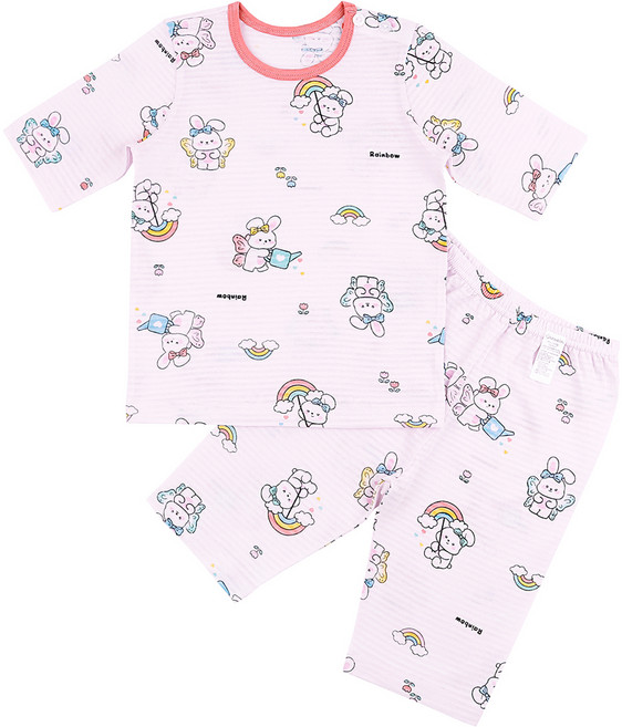 Maykids 蝴蝶兔子七分袖變色家居服上下套裝