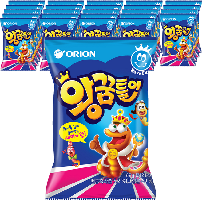 오리온 왕꿈틀이 젤리, 67g, 25개