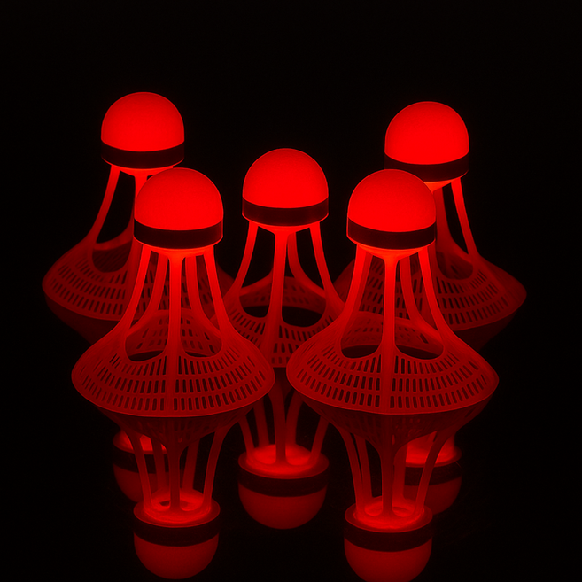 티핑하우스 발광 베드민턴 공, 레드, 1개입, 5개