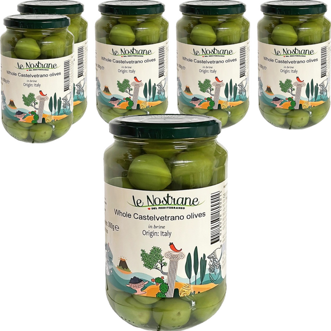 르노스트라네 그린 카스텔베트라노 올리브 절임, 560g, 6개