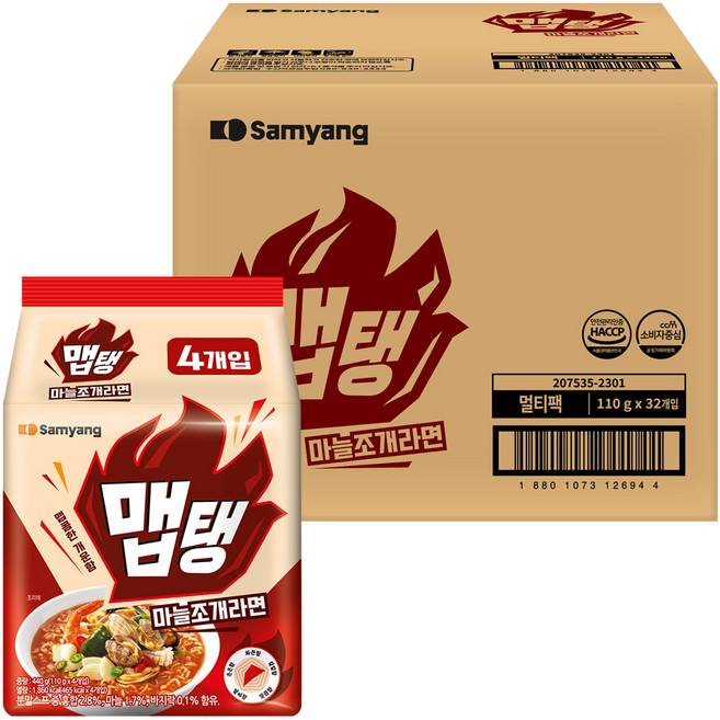 맵탱 마늘조개라면 110g, 32개