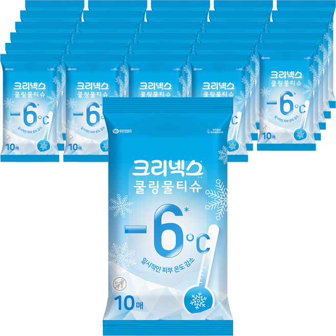 크리넥스 쿨링 물티슈 휴대형, 45g, 10매, 60개