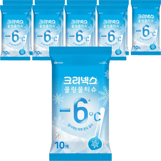 크리넥스 쿨링 물티슈 휴대형, 45g, 10매, 10개 - 쿠팡