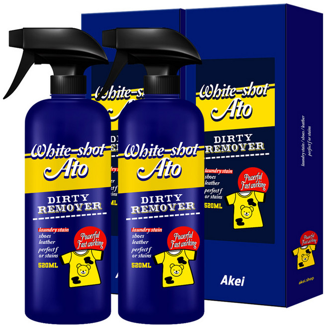 아케이 리빙 화이트샷 아토 고농축 강력 얼룩제거제, 520ml, 2개