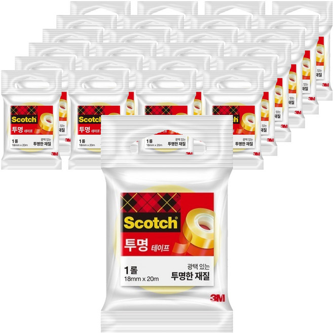 스카치 투명테이프 550 리필 18mm x 20m, 25개