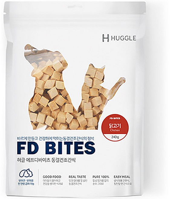 허글 반려동물 에프디바이츠 동결건조간식, 닭고기, 240g, 1개