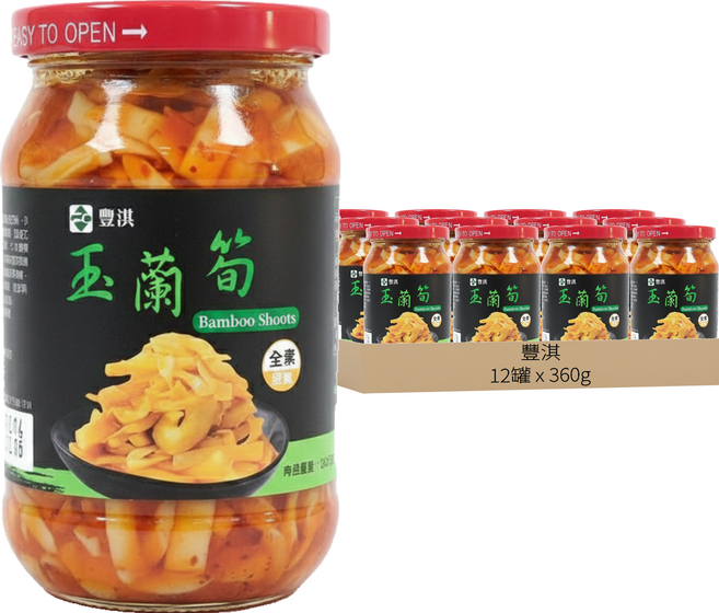 豐淇 鮮嫩 玉蘭筍, 360g, 12罐