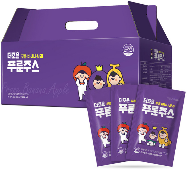 더존건강 더조은 바나나 사과 푸룬주스, 80ml, 30개