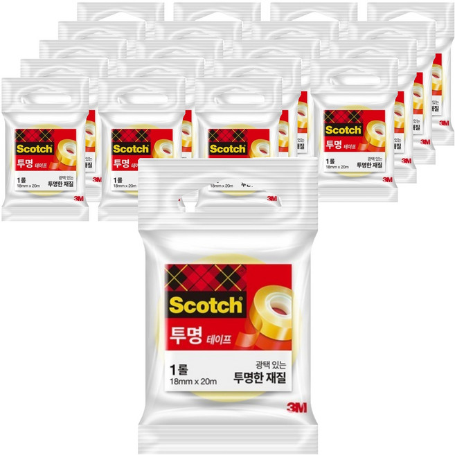 스카치 투명테이프 550 리필 18mm x 20m, 20개
