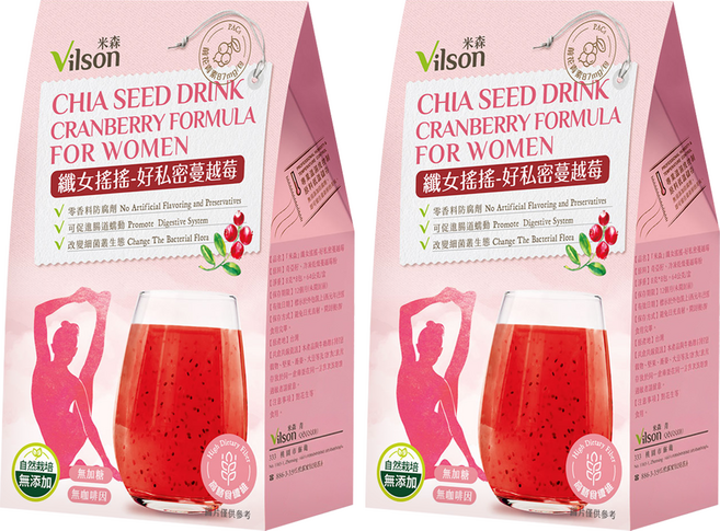 Vilson 米森 纖女搖搖系列 好私密蔓越莓 8包, 64g, 2盒